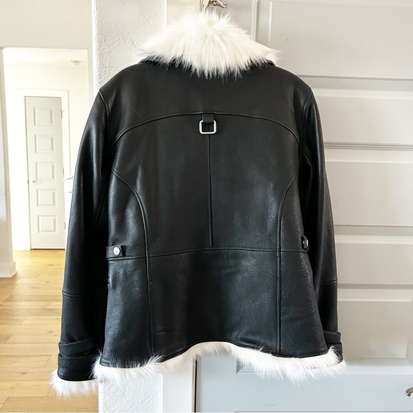 NWT Free People Overdrive Leather Fur Moto Jacket - Picture 10 of 10